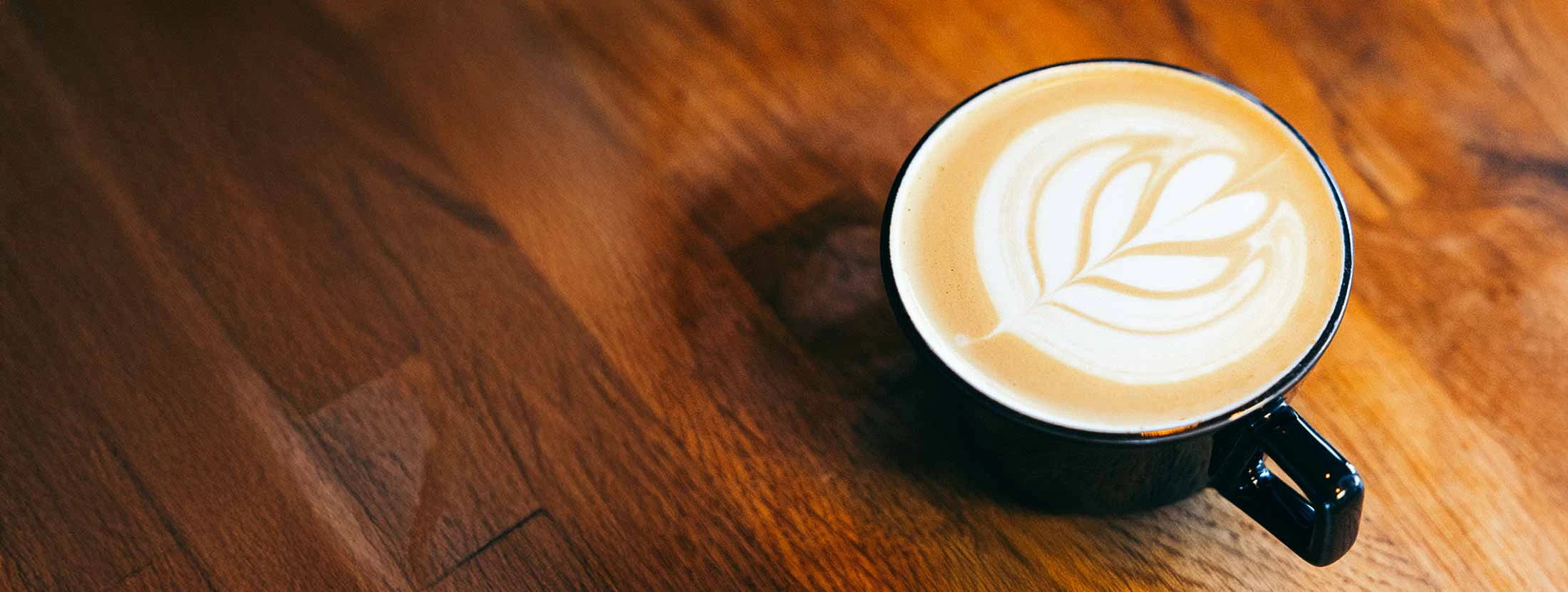 flat white coffee on a table